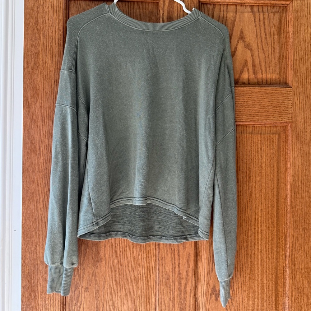 Women's Olive Green Long Sleeve Top